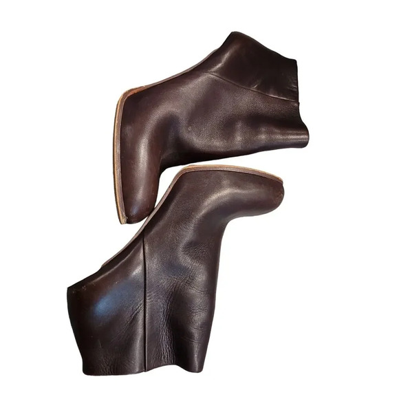 Vince Camuto Womens Grenadine Leather Bootie Clog Chunky Boot Size 9.5 Brown Zip - Picture 8 of 14